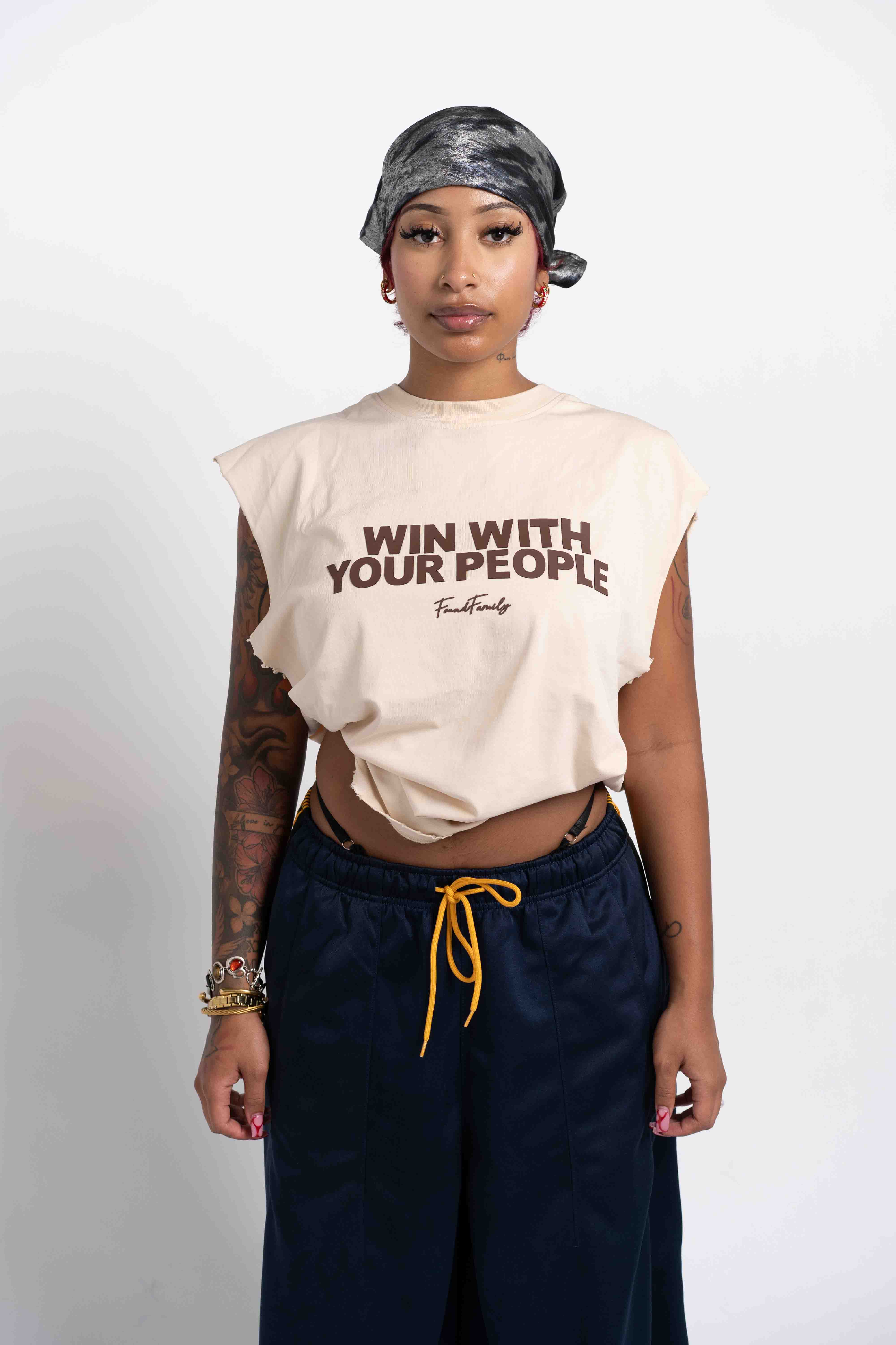 WWYP SLEEVLESS TEE (CREAM)