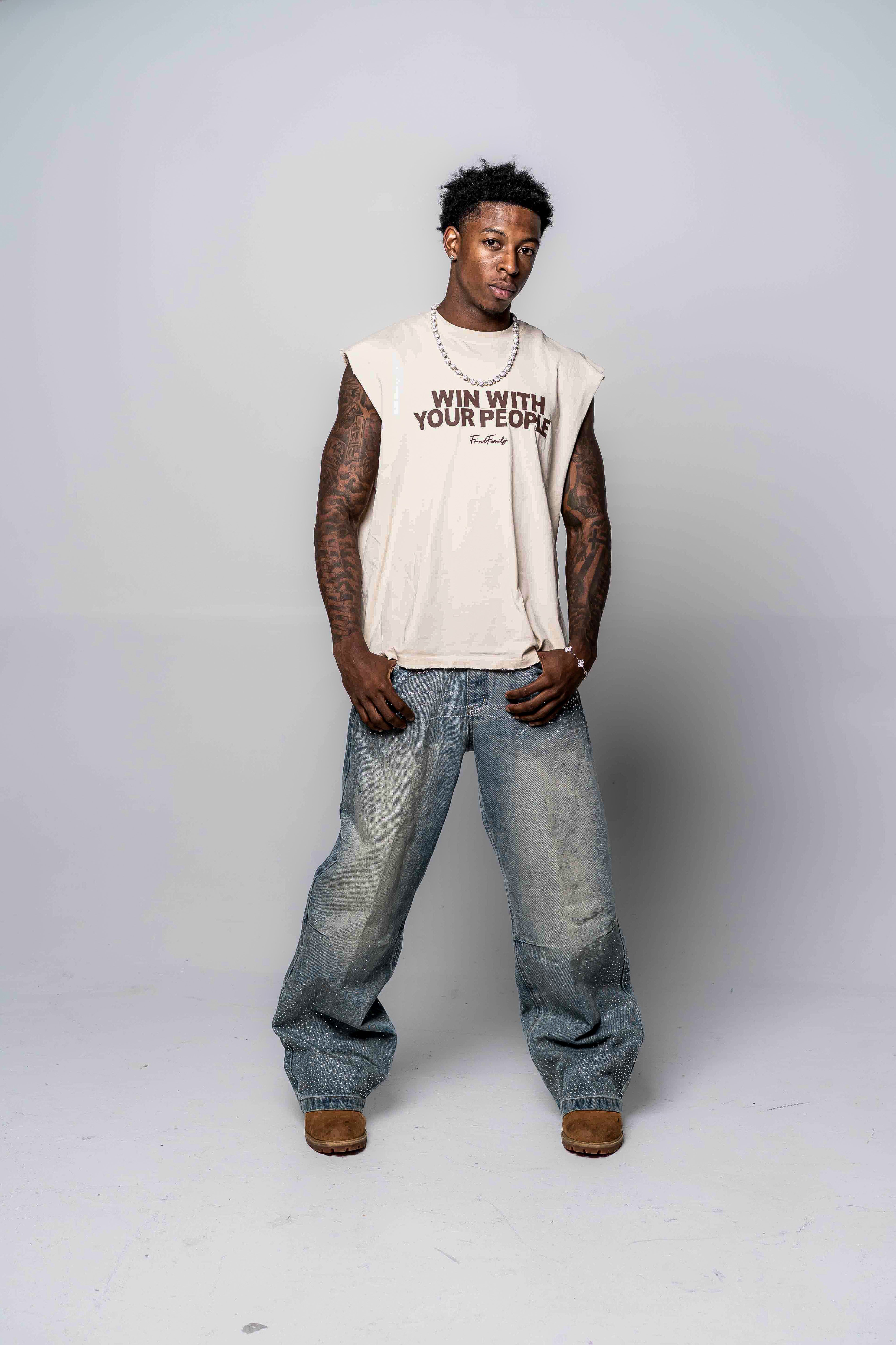WWYP SLEEVLESS TEE (CREAM)