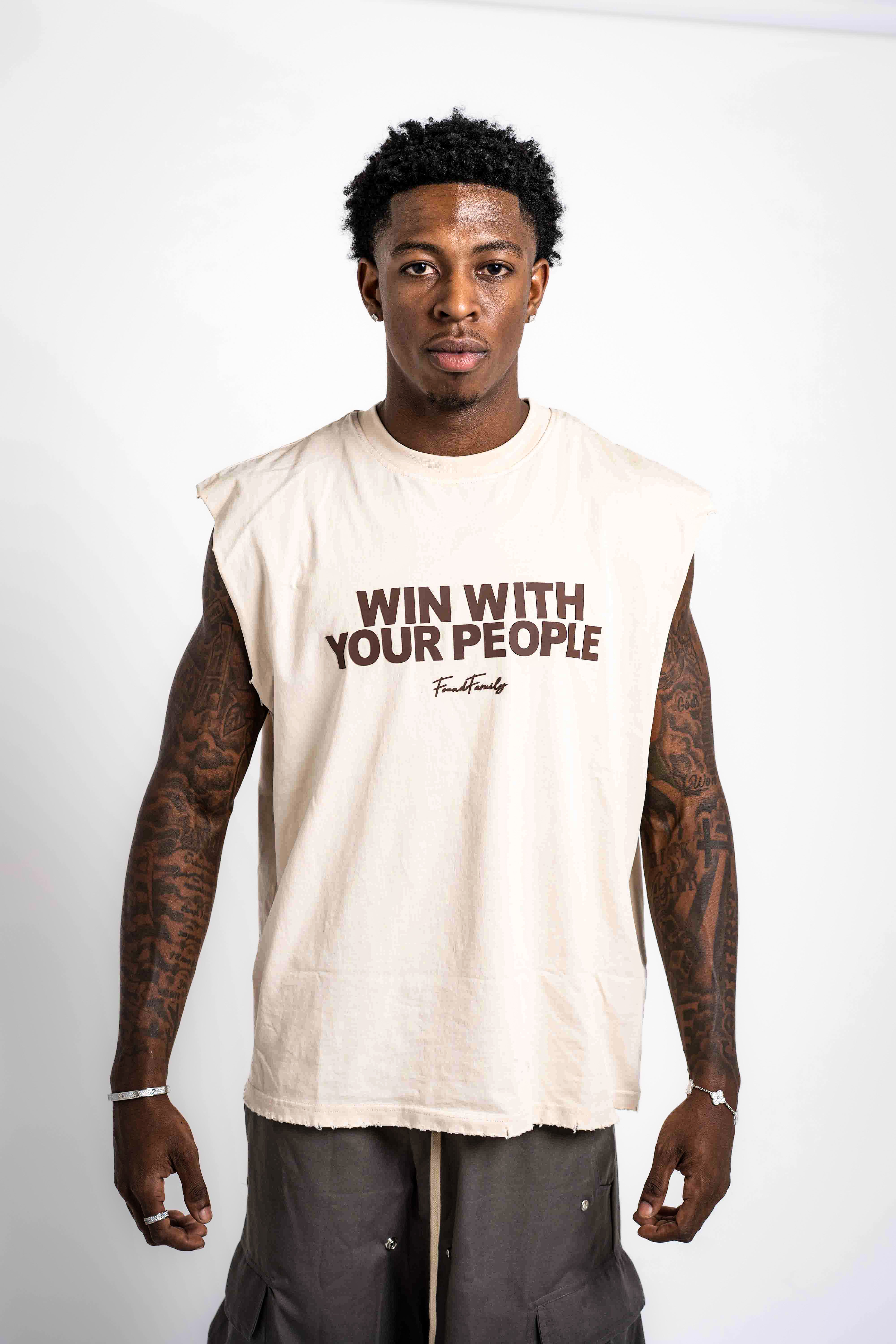 WWYP SLEEVLESS TEE (CREAM)