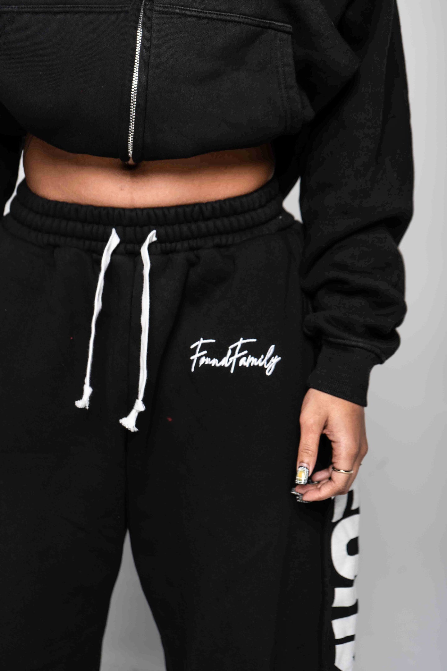 Jet Black "FF" Barrel Pants