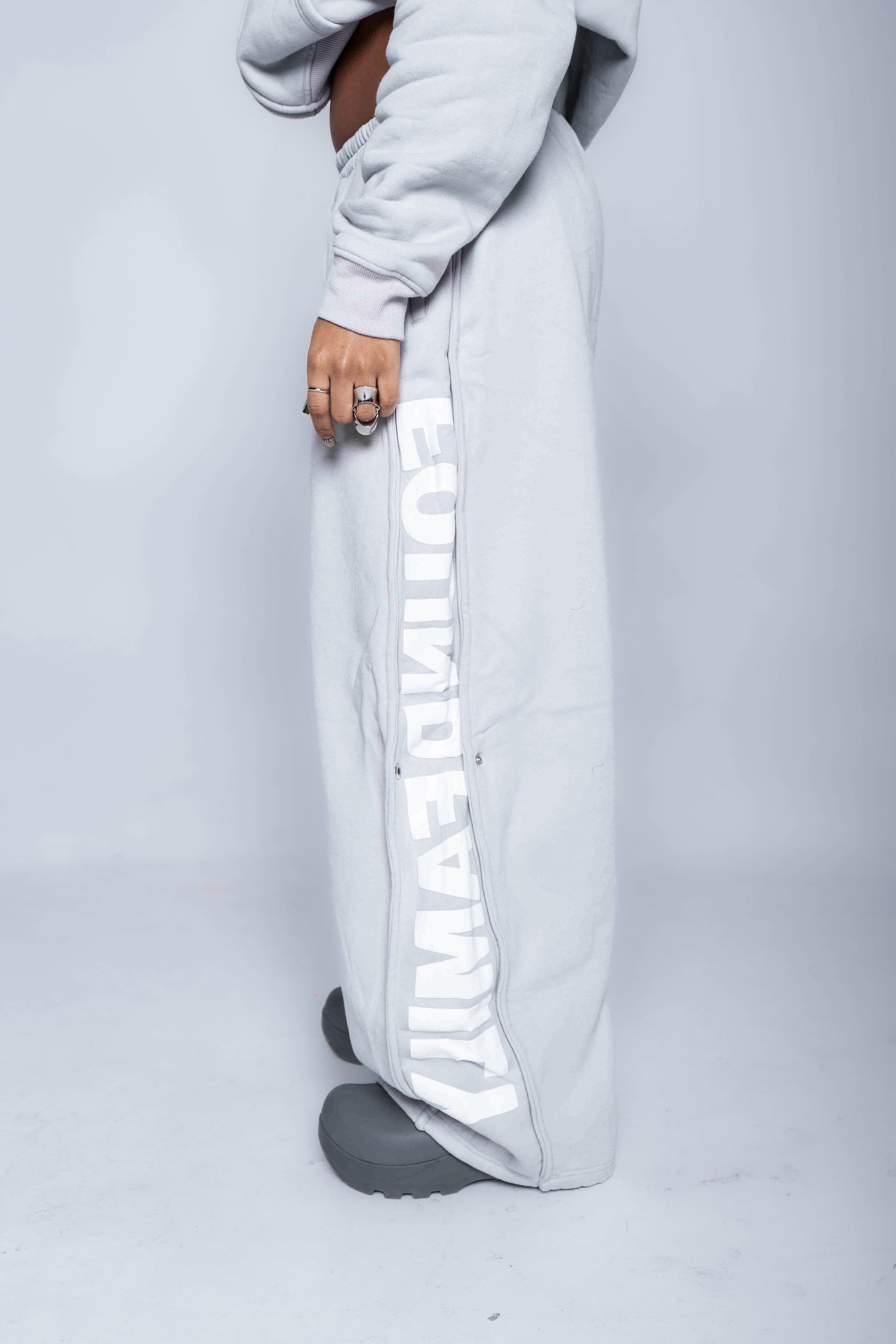 Moon Grey "FF" Barrel Pants