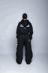 Jet Black "FF" Barrel Pants