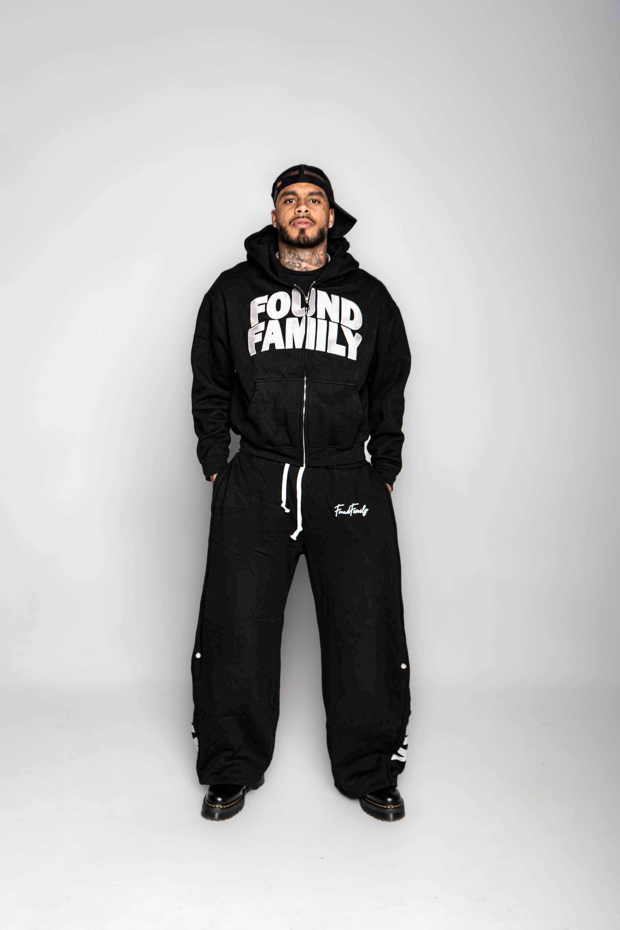 Jet Black "FF" Barrel Pants