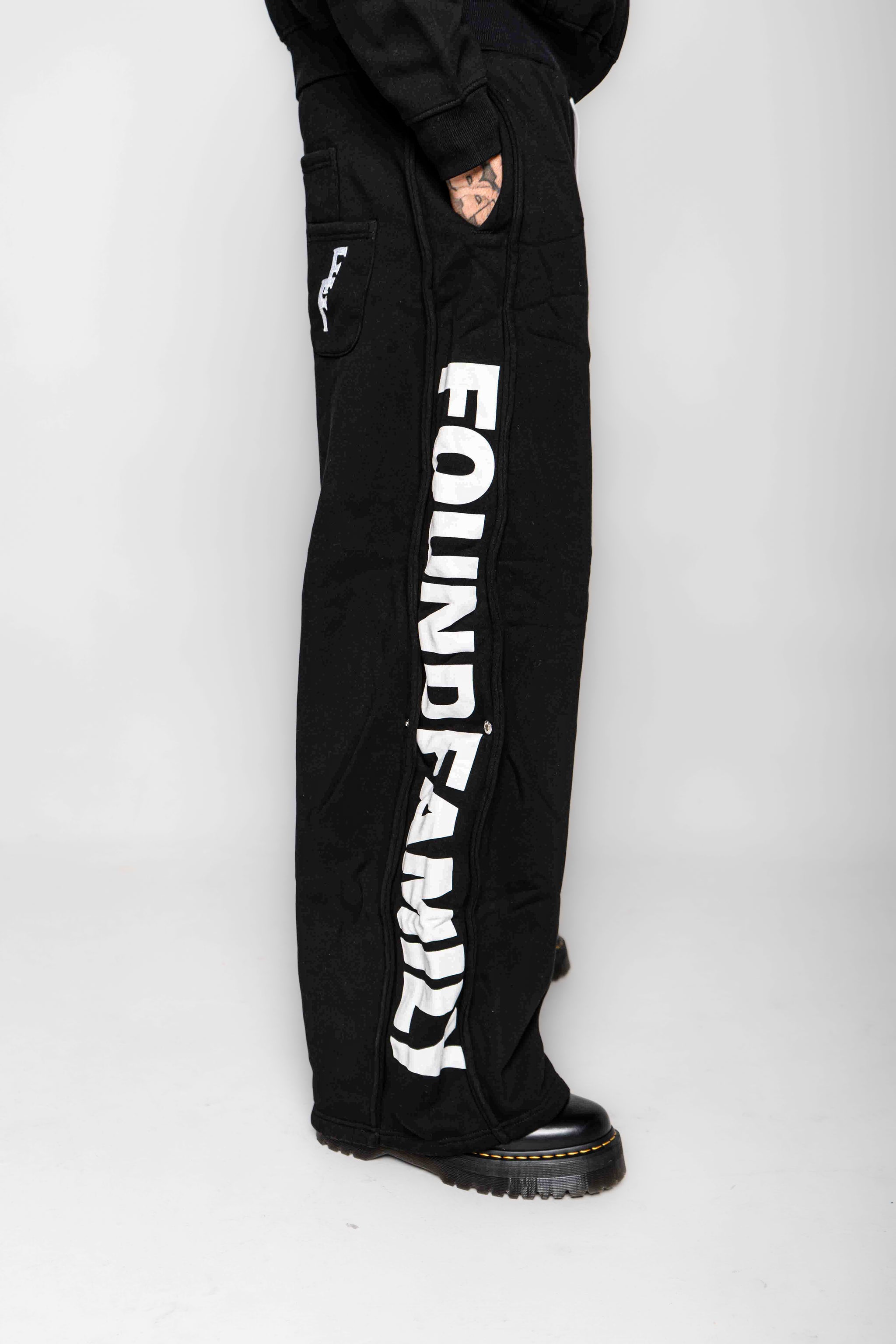 Jet Black "FF" Barrel Pants