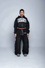 Jet Black "FF" Barrel Pants