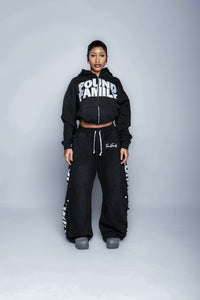 Jet Black "FF" Barrel Pants